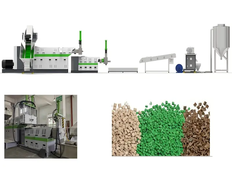 Plastigraanulite masin kilede taaskasutamiseks